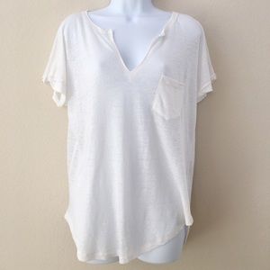 Madewell  V-Neck Soft Linen T-Shirt